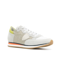 hellbeige Leder niedrige Sneakers von Philippe Model