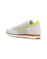 hellbeige Leder niedrige Sneakers von Philippe Model