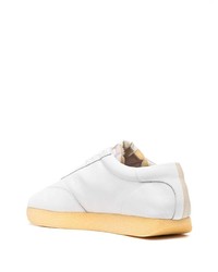 hellbeige Leder niedrige Sneakers von Marni