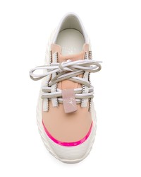 hellbeige Leder niedrige Sneakers von Giuseppe Zanotti Design