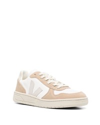 hellbeige Leder niedrige Sneakers von Veja