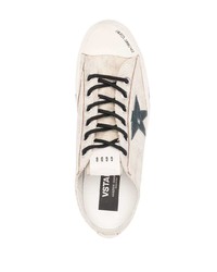 hellbeige Leder niedrige Sneakers von Golden Goose