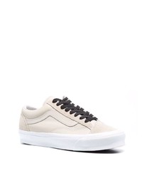 hellbeige Leder niedrige Sneakers von Vans