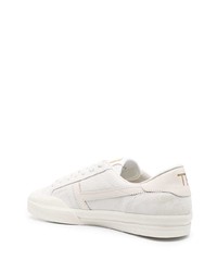 hellbeige Leder niedrige Sneakers von Tom Ford