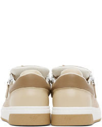 hellbeige Leder niedrige Sneakers von Giuseppe Zanotti