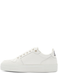 hellbeige Leder niedrige Sneakers von AMI Alexandre Mattiussi