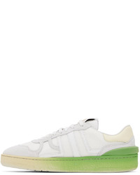 hellbeige Leder niedrige Sneakers von Lanvin