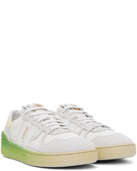 hellbeige Leder niedrige Sneakers von Lanvin