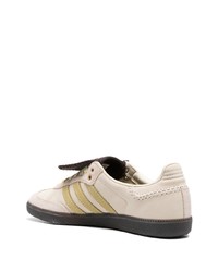 hellbeige Leder niedrige Sneakers von adidas