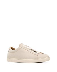 hellbeige Leder niedrige Sneakers von Zespà