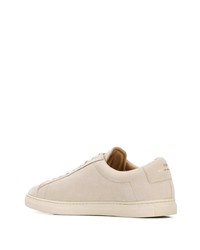 hellbeige Leder niedrige Sneakers von Zespà