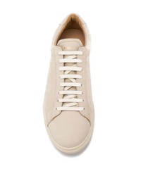 hellbeige Leder niedrige Sneakers von Zespà