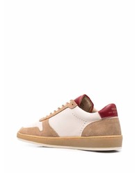 hellbeige Leder niedrige Sneakers von Zespà