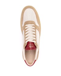 hellbeige Leder niedrige Sneakers von Zespà