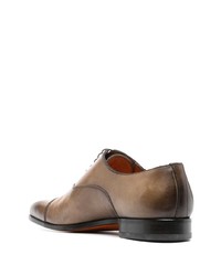hellbeige Leder Oxford Schuhe von Santoni