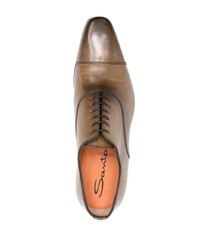 hellbeige Leder Oxford Schuhe von Santoni