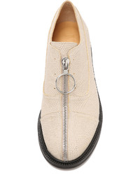 hellbeige Leder Oxford Schuhe von Maison Margiela