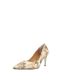 hellbeige Leder Pumps mit Blumenmuster von OTTO