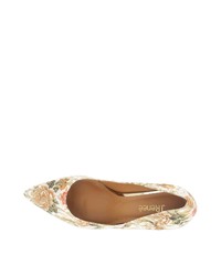 hellbeige Leder Pumps mit Blumenmuster von OTTO