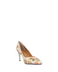 hellbeige Leder Pumps mit Blumenmuster von OTTO