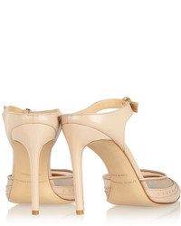 hellbeige Leder Pumps