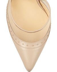 hellbeige Leder Pumps