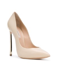 hellbeige Leder Pumps von Casadei