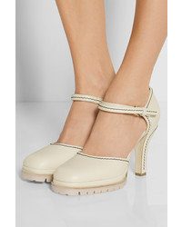 hellbeige Leder Pumps von Marni