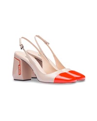 hellbeige Leder Pumps von Prada