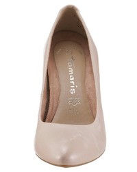 hellbeige Leder Pumps von Tamaris