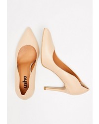 hellbeige Leder Pumps von Usha