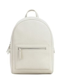 hellbeige Leder Rucksack von Mango
