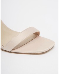 hellbeige Leder Sandaletten von Asos