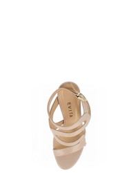 hellbeige Leder Sandaletten von Evita