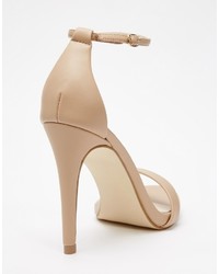 hellbeige Leder Sandaletten von Steve Madden