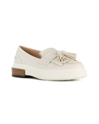 hellbeige Leder Slipper mit Quasten von Tod's