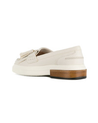 hellbeige Leder Slipper mit Quasten von Tod's