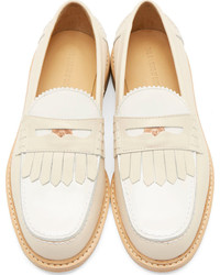 hellbeige Leder Slipper von Band Of Outsiders