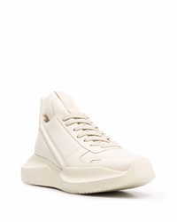 hellbeige Leder Sportschuhe von Rick Owens