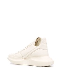 hellbeige Leder Sportschuhe von Rick Owens