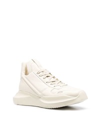 hellbeige Leder Sportschuhe von Rick Owens