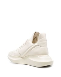 hellbeige Leder Sportschuhe von Rick Owens