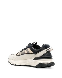 hellbeige Leder Sportschuhe von Moncler