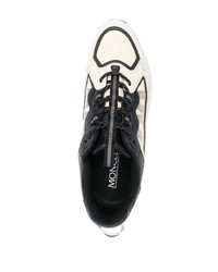 hellbeige Leder Sportschuhe von Moncler