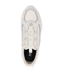 hellbeige Leder Sportschuhe von Moncler