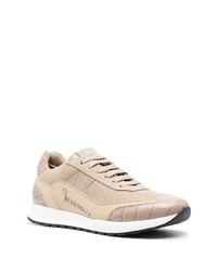 hellbeige Leder Sportschuhe von Billionaire