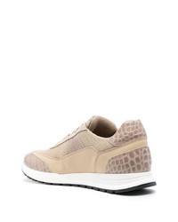 hellbeige Leder Sportschuhe von Billionaire