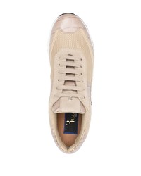 hellbeige Leder Sportschuhe von Billionaire