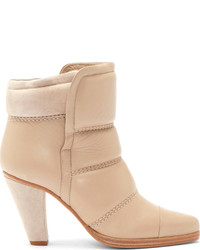 hellbeige Leder Stiefeletten von Chloé