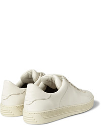 hellbeige Leder Turnschuhe von Tom Ford